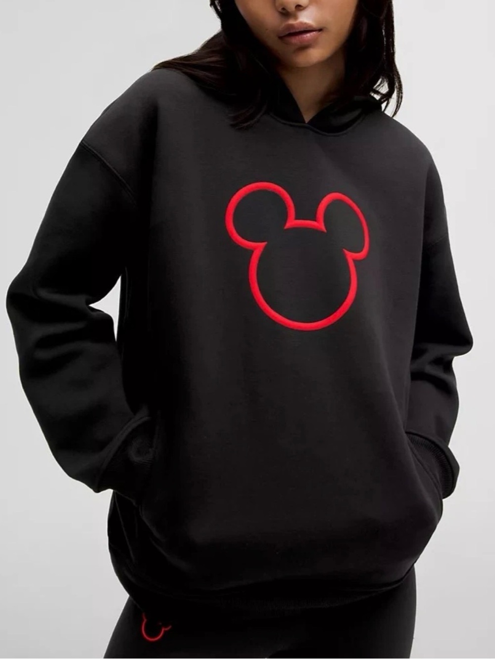 Lululemon x Disney Limited Edition Mickey Mouse Oversized Hoodie, Black / Red